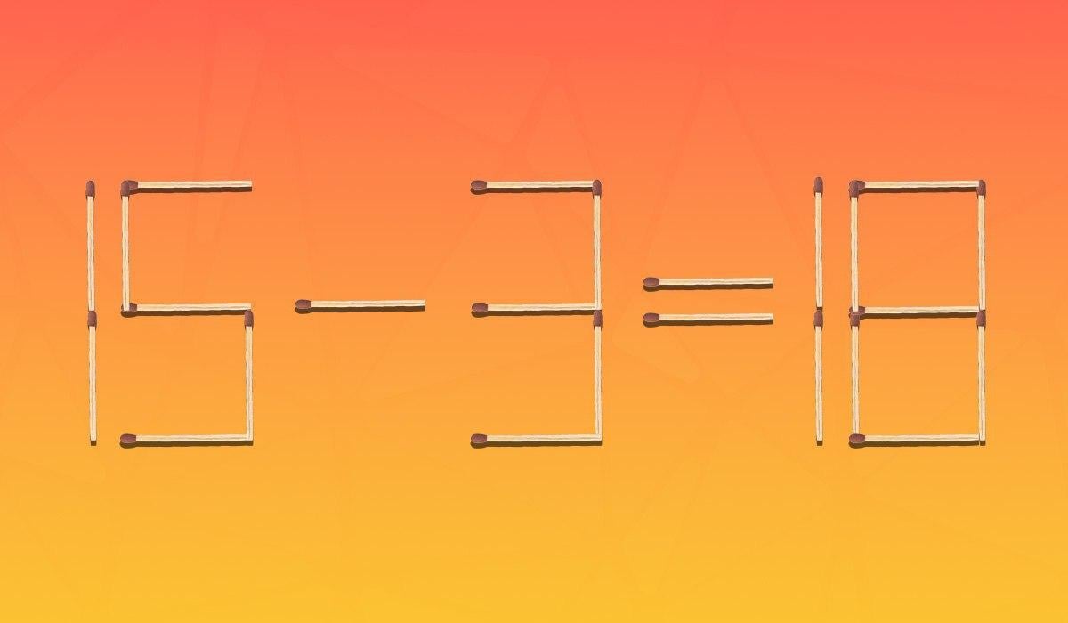 Musisz przesunąć tylko 1 zapałkę, aby równość była poprawna: problem dla geniuszy