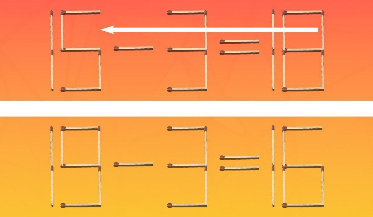 Musisz przesunąć tylko 1 zapałkę, aby równość była poprawna: problem dla geniuszy