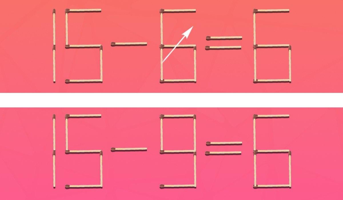 Wystarczy przesunąć tylko jedno dopasowanie, aby równość była poprawna: trudna łamigłówka