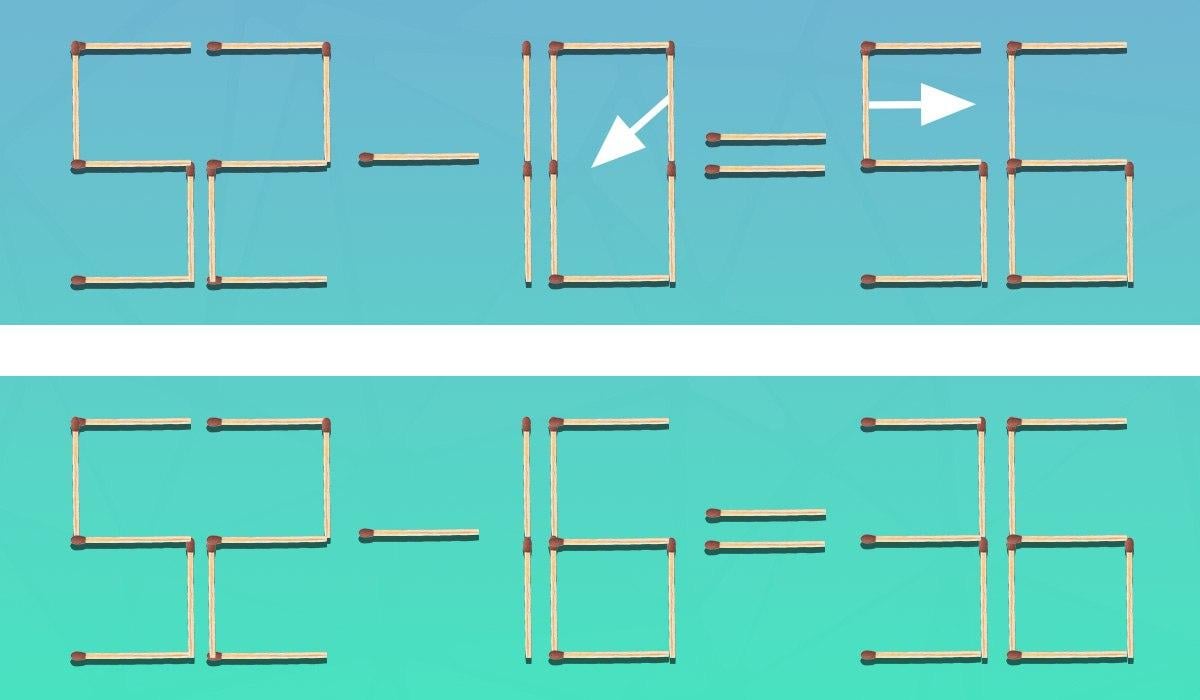 Bardzo trudna łamigłówka: wystarczy przesunąć tylko 2 zapałki, aby równość była poprawna