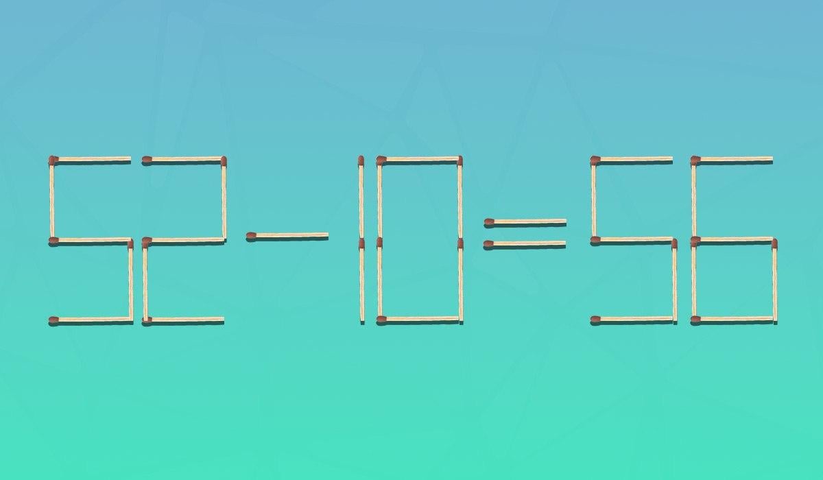 Bardzo trudna zagadka: wystarczy przesunąć tylko 2 zapałki, aby równość była poprawna.