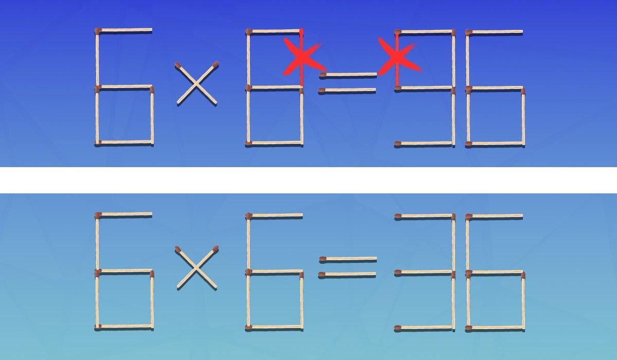 Szybki test IQ: musisz usunąć dwa dopasowania, aby równość stała się poprawna